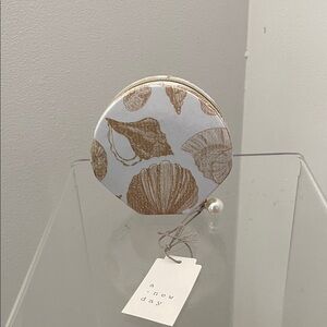 A New Day White and Brown Shell Jewelry Case